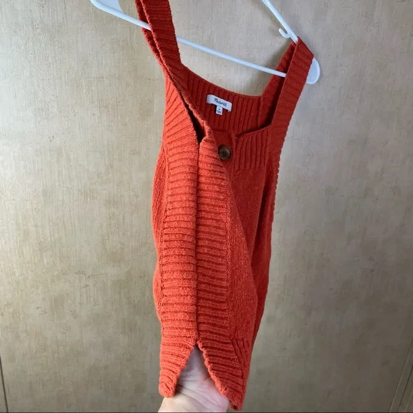 Madewell Burnt Orange Sleeveless Sweater Top Size Medium - Picture 3 of 6